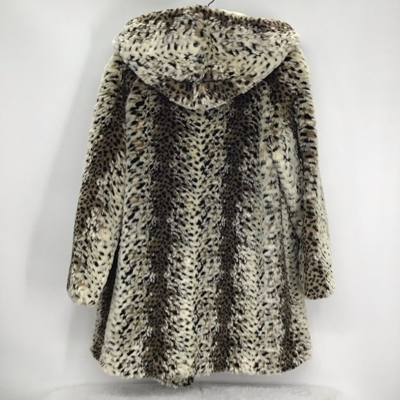 Dennis Basso Faux Fur Soft Hooded Animal Print Coat Jacket Plush Luxury Size XS - Picture 2 of 9